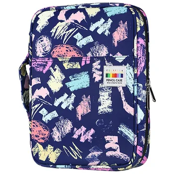 

166 Slots Colored Pencil Case Pen Case Organizer with Handy Wrap & Zipper Multilayer Holder for Pencils & Gel Pen