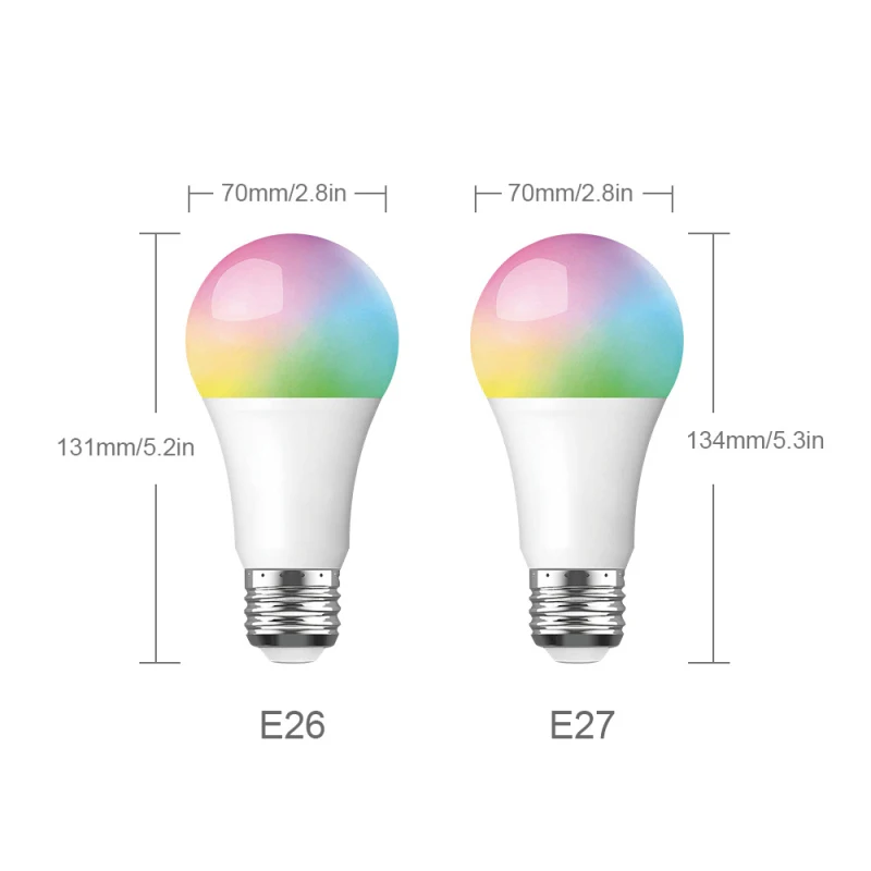 OOBEST 9 Вт 85-264 в wifi-патрон, умный свет лампы E27/E26 светодиодный RGB цвета мягкое затемняемое освещение беспроводной пульт дистанционного управления Голосовое управление