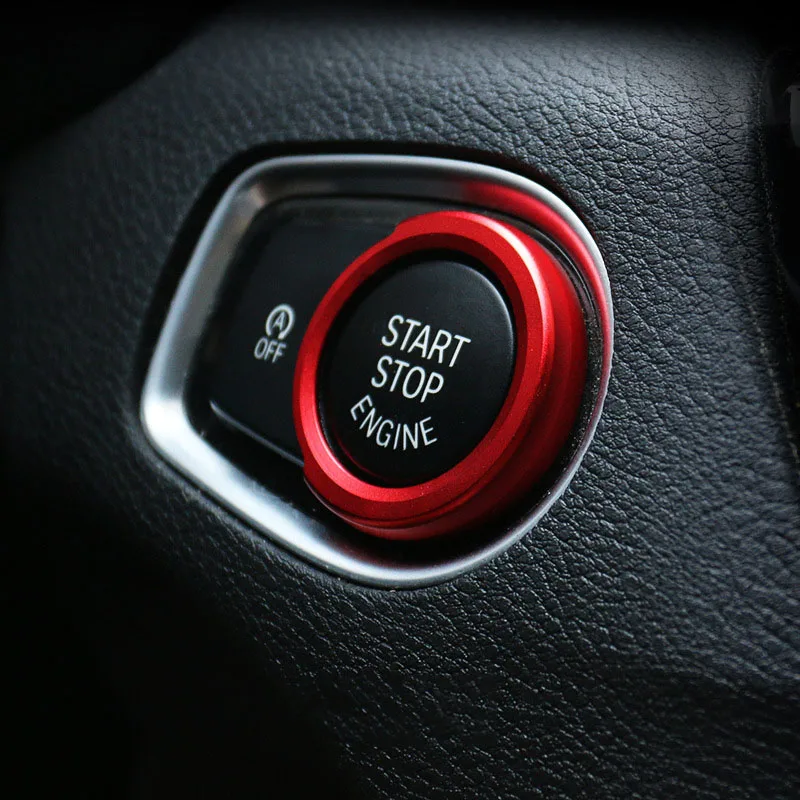 Car Engine Start Stop Engine Switch Button Trim Cover Fit for BWM 1 Series/ 2 Series/3 Series/ 3GT NEW X1 Car Styling Interior - Color Name: Red