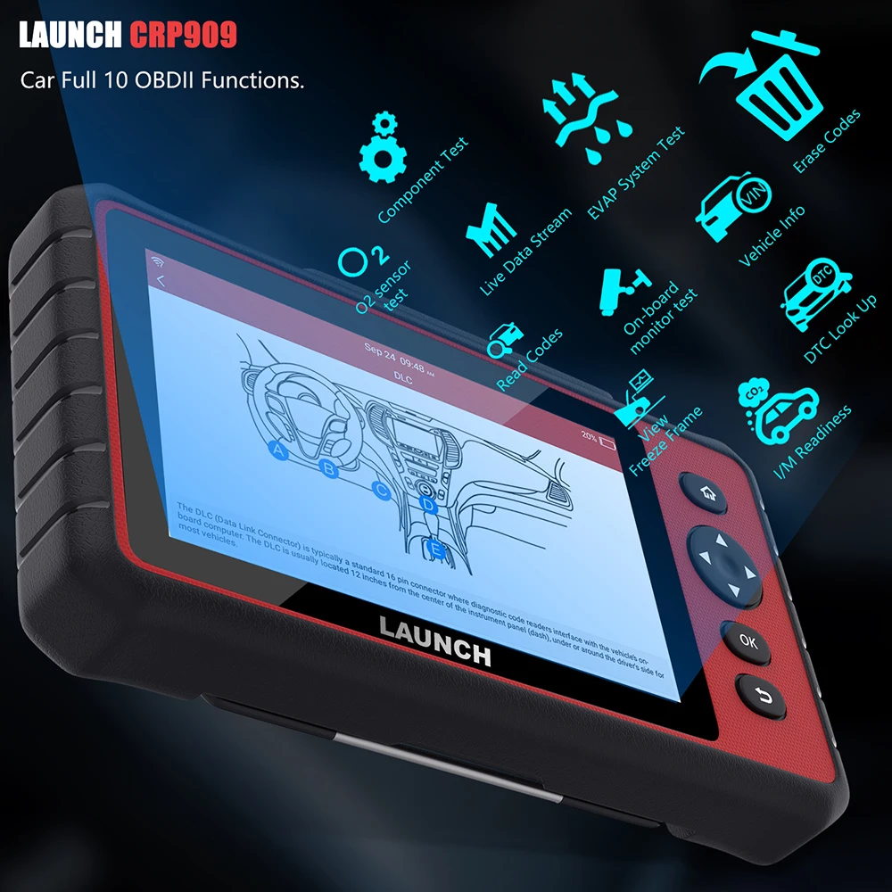 Launch x431 CRP909 полная система Wifi OBD2 сканер DPF TPMS сброс масла PK MK808 OBD ODB2 автоматический