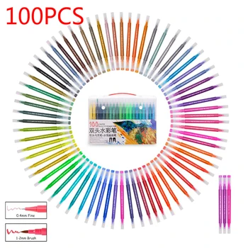 

Dual Tip Calligraphy Brush Marker Pens Set Brush and Fine Tip Art Marker for Journal Hand Lettering Coloring Book Planner