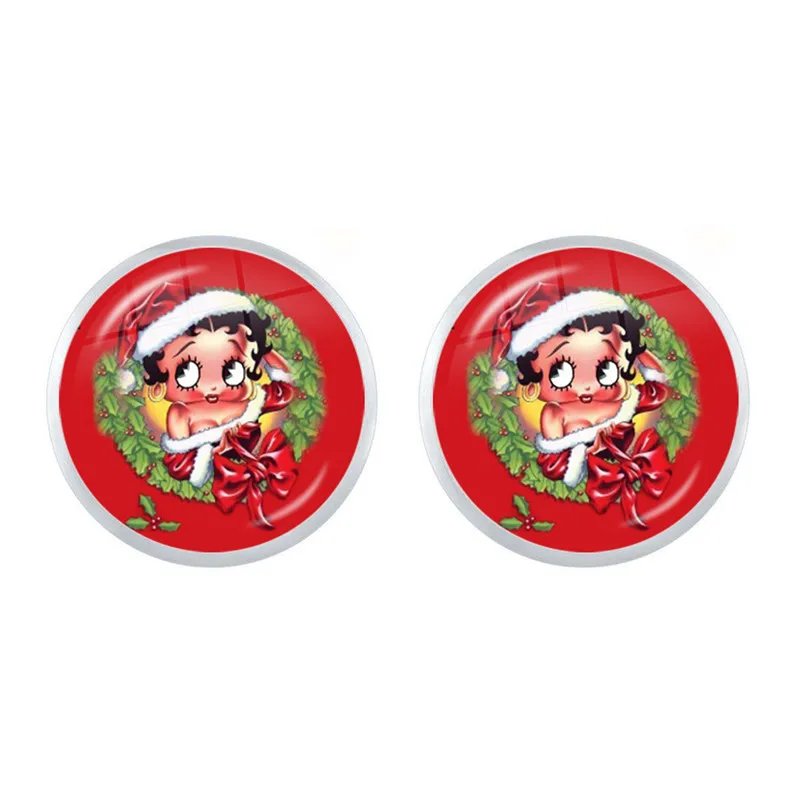 

Christmas Betty Stud Earrings For Women Fashion Jewelry Retro Round Betty Boop Earrings Jewelry Xmas Gift Halloween Gifts