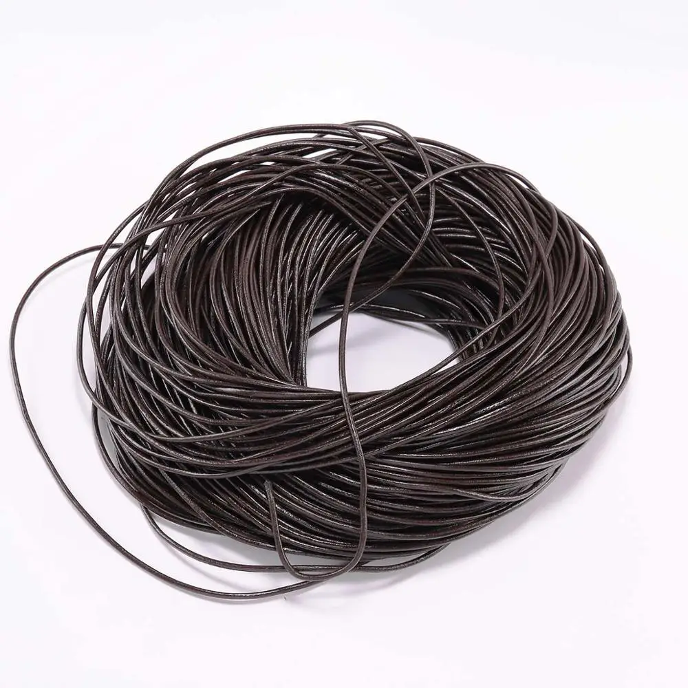 Genuine Cow Leather Round Thong Cord 2-5m/lot 1.5 2 2.5 3 4 5 6mm 3 Color For Jewelry Making DIY Bracelet Findings Rope String