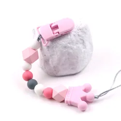 Cinturón de cadena antipérdida de juguete para bebé, Cuenta de silicona para chupete, Clip para pezón, chupetes y accesorios para bebés, Clips Reborn, cuentas