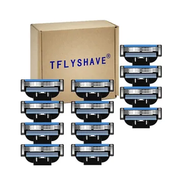 

TFLYSHAVE Furious 3 Safety Razor Blade for Men 3 Layer Shaving Razor with Trimmer for Mach 3 Stainless Steel