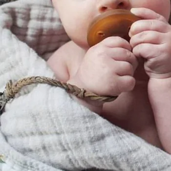 

1PC New Portable Baby Leather Woven Alloy Colorful Pacifier Chain Braided Clip Holder Baby Feeding Teether Accessories