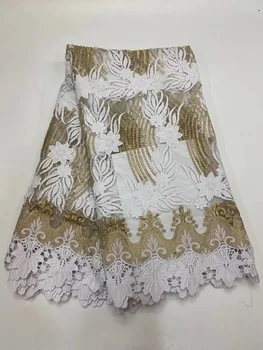 

2020 Nigeria High Quality Wedding Lace African Lace Fabric Dubai Bride Tulle Mesh French Rope Lace Fabric Dress R3959
