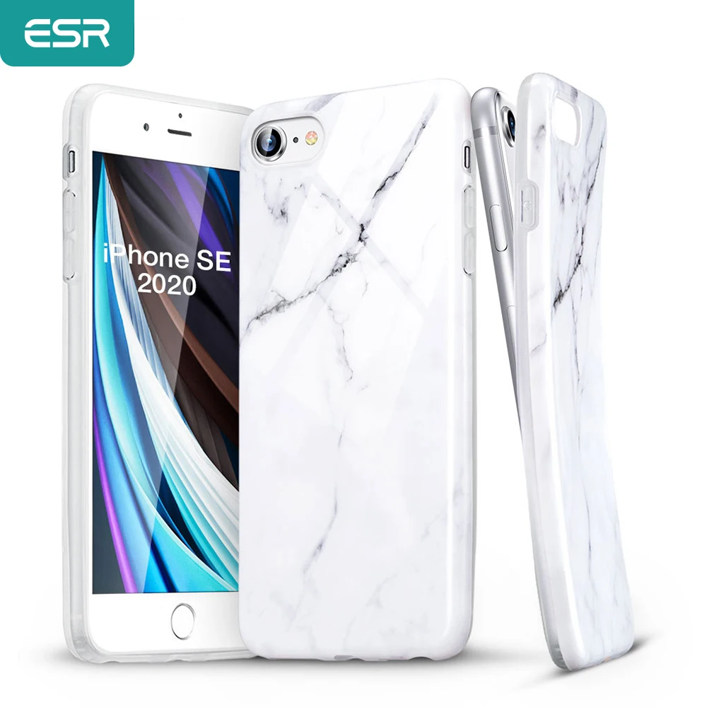 Чехол ESR с мраморным рисунком для 2020 iPhone SE 2 9/8/7 X XS XR Max/11 Pro Max мягкий гибкий чехол из