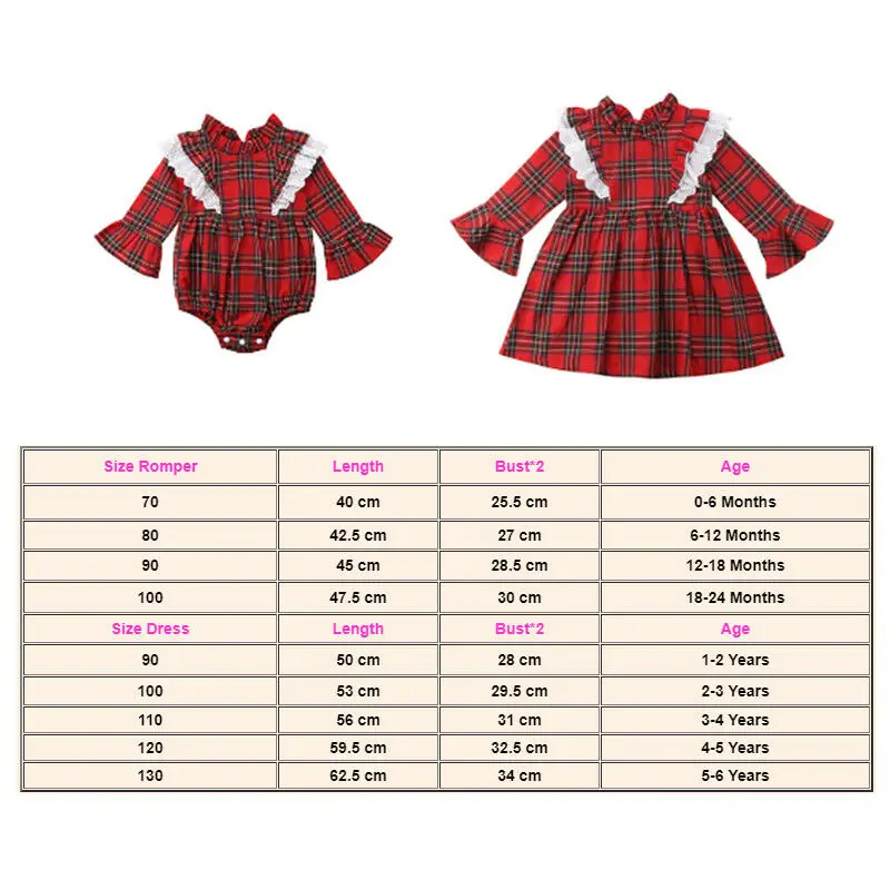 Милая Рождественская Одежда для новорожденных и детей постарше, комбинезон в клетку, боди, комбинезон, платье, одежда