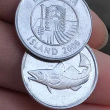 21,5 мм Исландская, настоящая коморативная монета, оригинальная коллекция