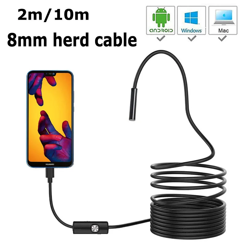 Мини эндоскоп диаметром 8 мм с USB кабелем 1 5/10 м для Android|Бороскопы| |