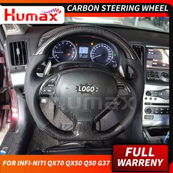 

Carbon Fiber Steering Wheel & leather For Infiniti QX70 QX50 Q50L G37 Universal customized Replacement Carbon Accessories