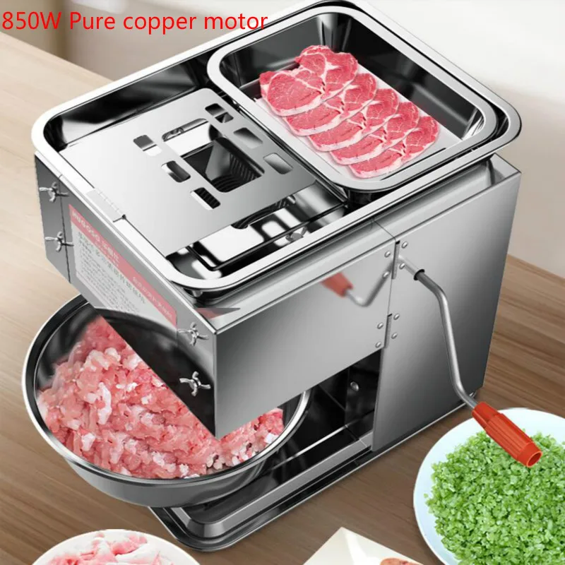 New 850W Commercial Electric Meat Cutter Pure copper motor Fast slicer Automatic vegetable