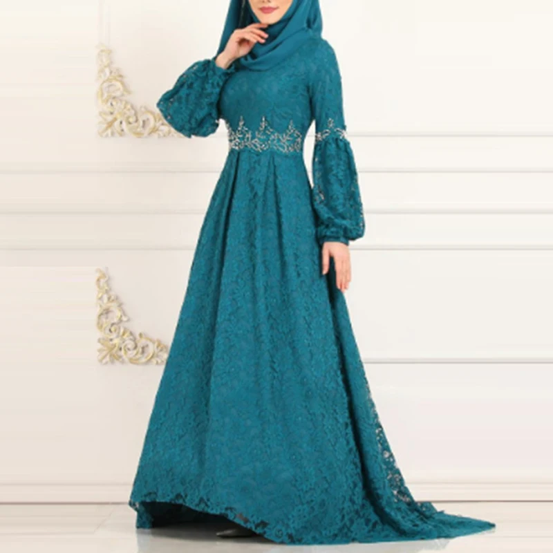 MISSJOY Арабская абайя для женщин платья для вечеринок Дамы мусульманский кружево турецкий Дубай Кафтан Длинные Нерегулярные кимоно Исламская одежда Плать
