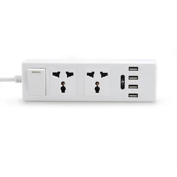 

Wall Multiple Socket Power Strip Switch 1.8M Cable Universal Outlets 4 USB Electrical Extension Cable Network filter