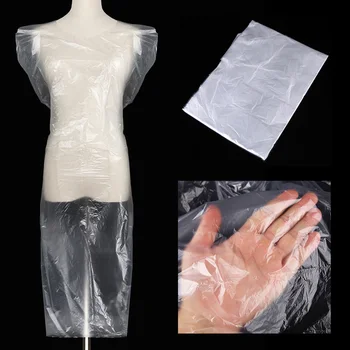 

50pcs For Coloring Dyeing Perm Disposable Apron Accessories Haircut Cape Professional Salon Hairdressing Transparent Gown PE