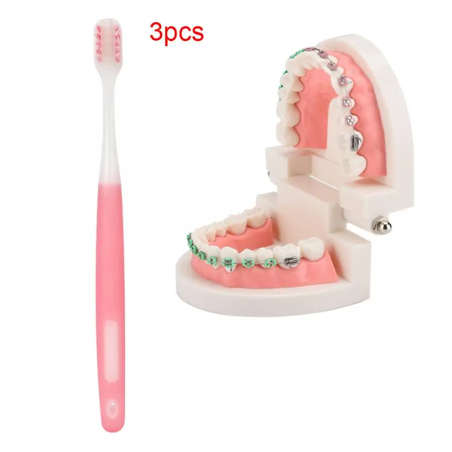 Скребок для языка 3 шт. мягкие волосы зубная щетка Зубы удаление пятен инструмент Ортодонтическая щетка для глубокой чистки зубная щетка