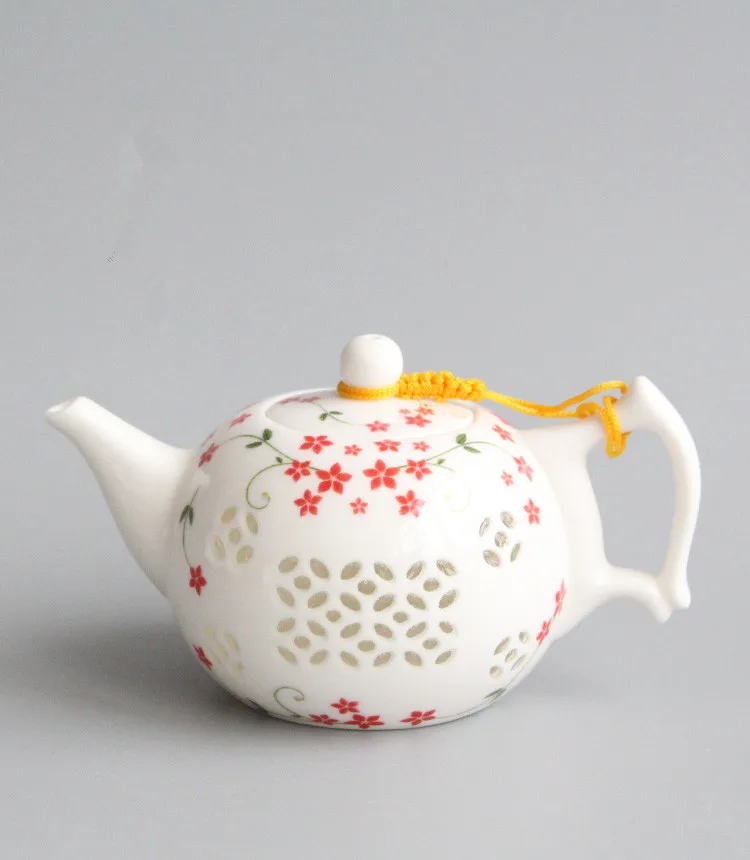 Ceramic Blue and White Porcelain Kung Fu Tea Set Linglong Crystal Hollow Teapot Jingdezhen | Дом и сад