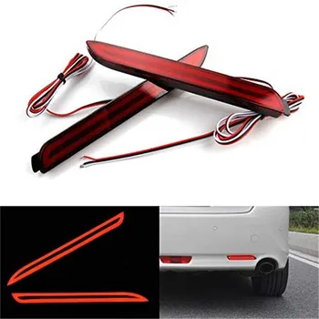 

For Toyota RAV4 2019 2020 Red Black Rear Bumper Reflector LED Car Tail Spoiler Third Brake Stop Light 2pcs/Set