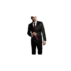2022 New Arrival Peak Lapel Design Men's Black Suits Custom Made Single Breasted Fashion Casual Wear Blazer 3 Pieces Skinny