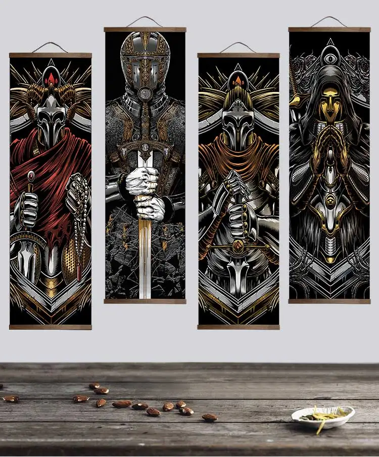 Japanese Ukiyoe for canvas painting with frame poster pictures for living room decoration wall art with wood hanging scroll