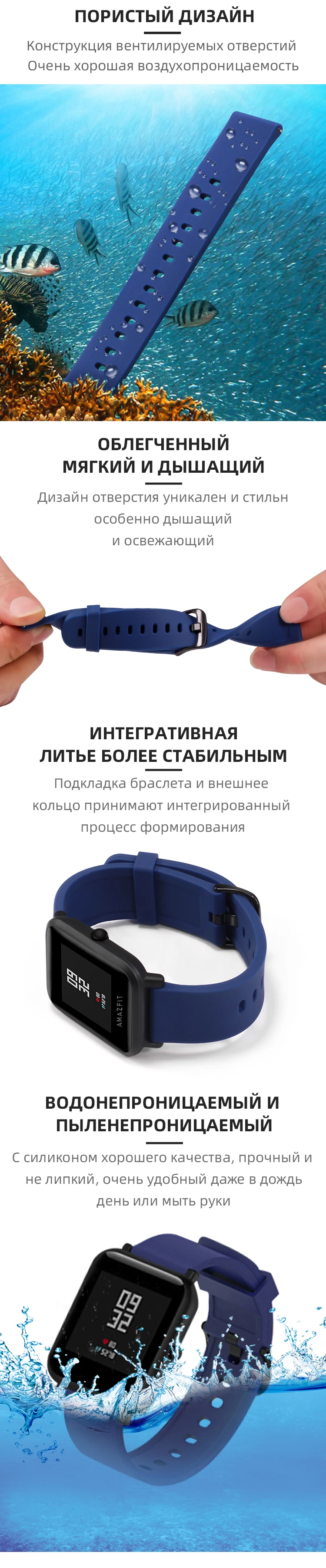 BOORUI силиконовый ремешок для huami Amazfit Bip PACE Lite Smartwatch Браслет умные часы аксессуары с модными цветами