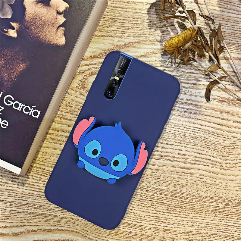 Силиконовый чехол для мобильного телефона с изображением персонажа мультфильмов держатель Крышка для Vivo V15 V5 V9 V11i Pro Lite Plus V17 NEO девушка милый подставка защитные чехлы