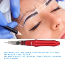 Semi-Permanent Eyebrow Lip Makeup Tattoo Pens with 2pcs Microblading Cartridge Needles US Plug Permanent Tattoos Makeup Supplies