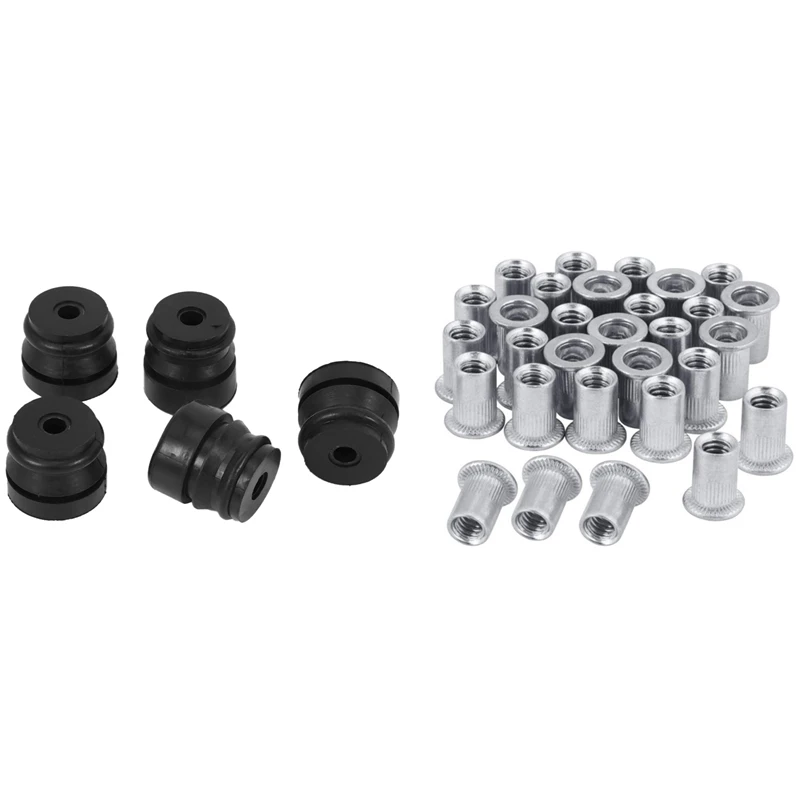 300Pcs Flat Head Threaded Rivet Insert Nut M3 M4 M5 M6 M8 M10 M12 with 5Pcs Tool Parts Chainsaw AV Annular Buffer | Обустройство дома