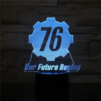 

Fallout 76 our future begins 3D LED Night Light Multicolor RGB Bedroom Decor 3d lamp for Kids Christmas Gift Toys lamp drop ship
