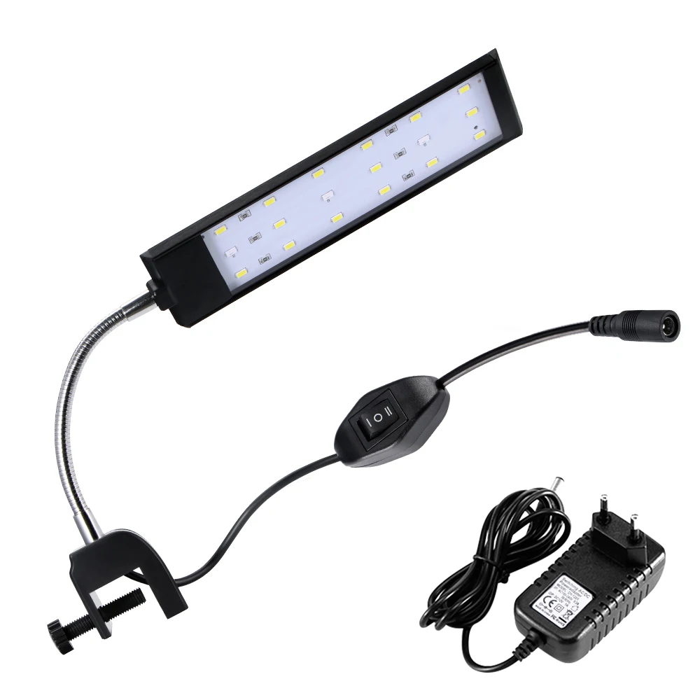 18LED EU Plug Яркое светодиодное освещение аквариума зажим на освещение для аквариума с белым синим для водных растений для морских рифов танков - Цвет: 18LED EU Plug