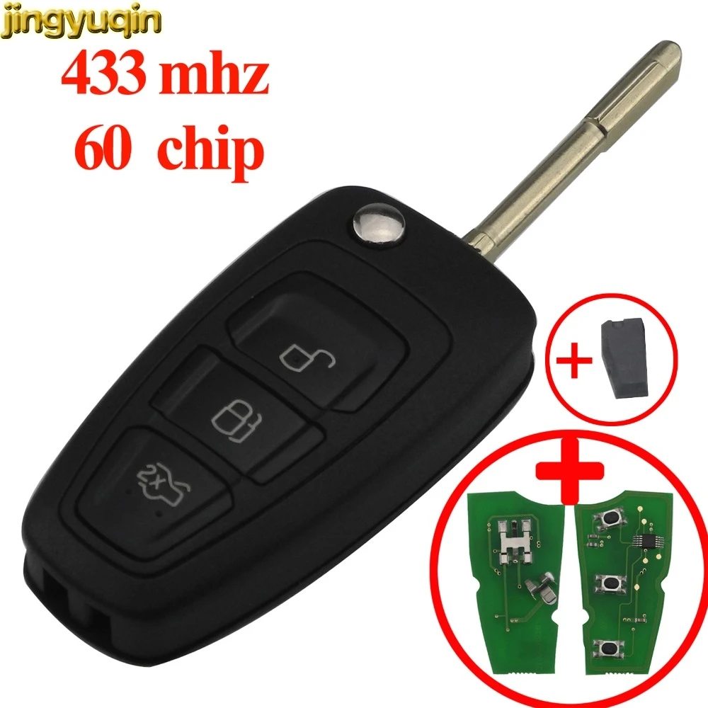 Jingyuqin 433 МГц ID60 дистанционный ключ для автомобиля Ford Focus Mondeo 1999 2000 2001 2002 2003 2004 2005 2006