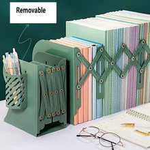 

Multicolor Metal Scalable Bookend Student Book Holder Folding Storage Bookends Storage Office School Supplies Book Organizer