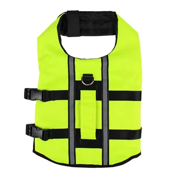 

Pet Swimsuit With D Ring For Leash Dog Breathable Reflective Yellow Life Jacket Dog Costume For Swimming