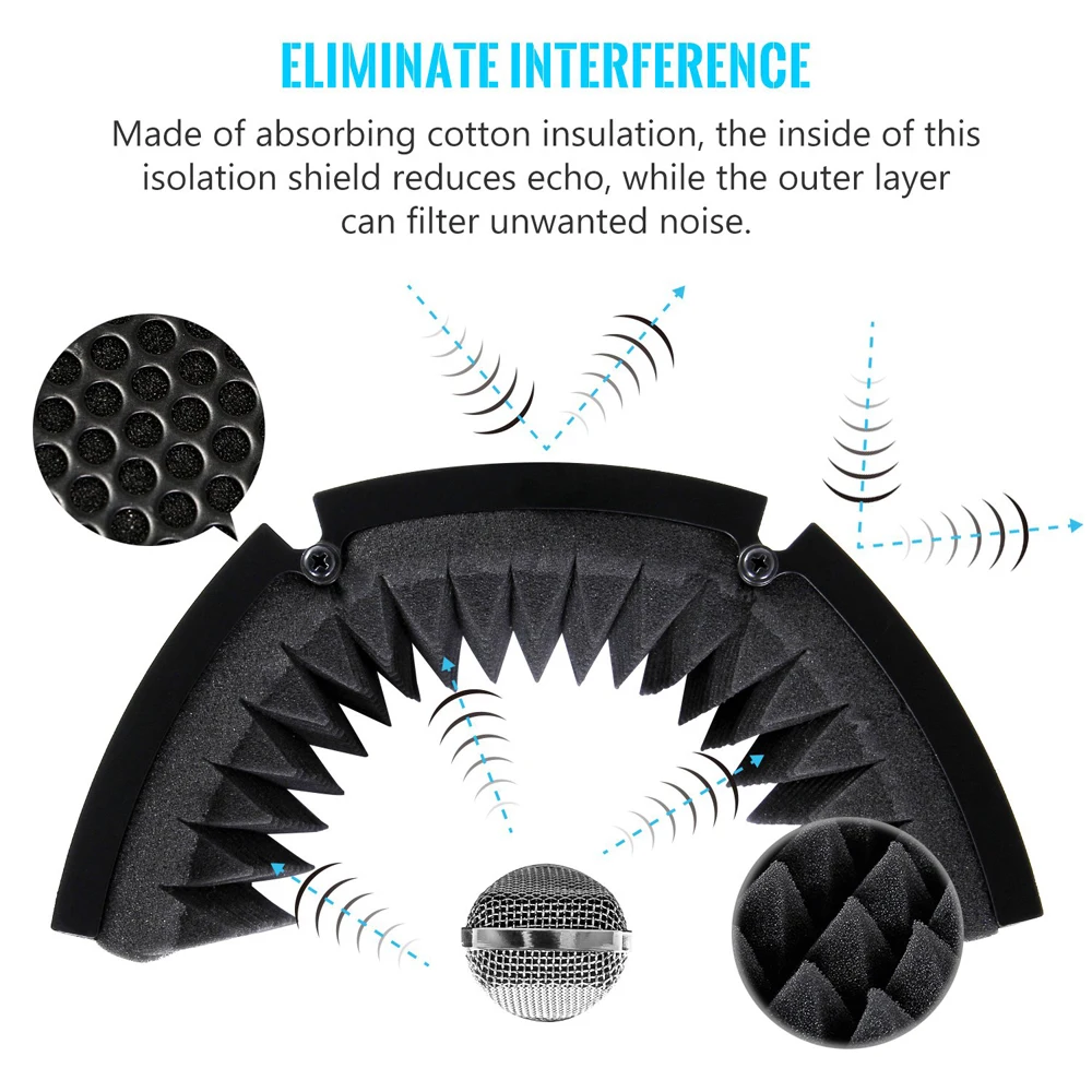 

Recording Microphone Wind Screen Board Sound-absorbing Cover Microphone Sound Insulation Screen Sound-proof Plate
