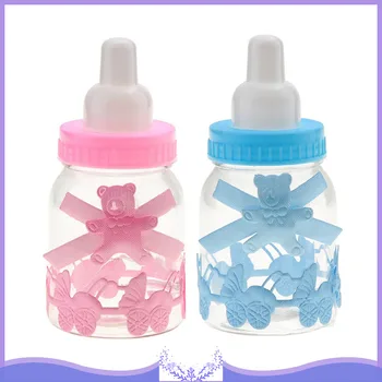 

New Hot Sale 12pcs Baby Shower Candy Box Sweet Nuts Storage Bottle Birthday Party Decoration Feeding Bottle Shape