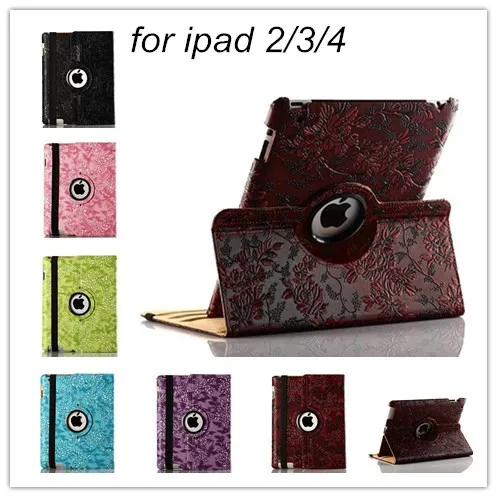 

hot sell 3d printer grape pattern pu Leather case for Apple iPad 2 Leather Cases Stand Cover for Apple iPad 4 ipad3 tablets case