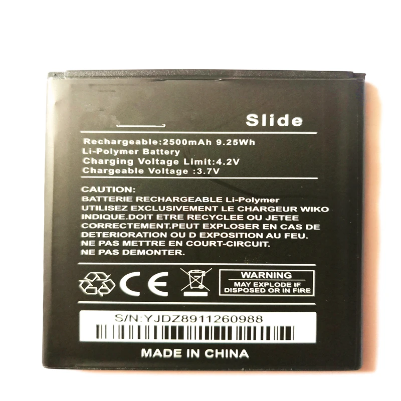 Per Wiko Slide Battery 2500Mah Batterie Bateria Batteria Con Supporto Per Telefono