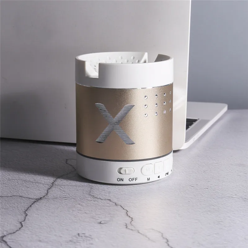 VOBERRY Мини Bluetooth динамик Портативный беспроводной бас громкий динамик Колонка Поддержка TF карты 2 режима воспроизведения стерео Hi-Fi коробки#2 - Цвет: Золотой