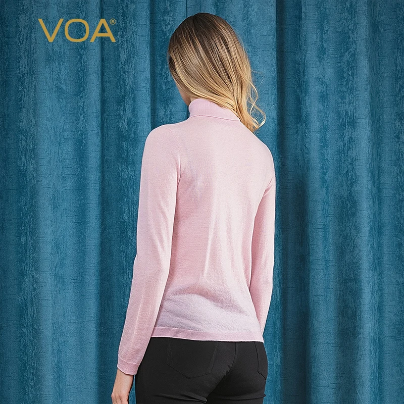 US $146.30 VOA pure cashmere seamless 16 needles 60 integrated molding high collar long sleeve worsted cashmere sweater RLB378