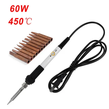 

220V 60w Adjustable temperature Electric Soldering Iron High Quality Heating Tool Hot Iron Welding With 10PCS Different Tips