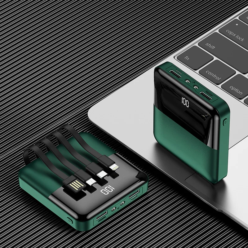 20000 мАч Внешний аккумулятор мини внешний повербанк с четырьмя USB TYPE C фонарь