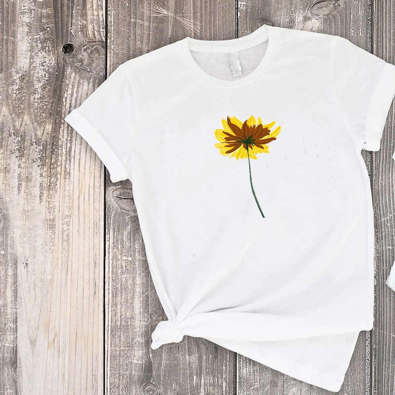 Sun Flower Fashion 2020 Mom and Daughter Matching Clothes Sun Flower Tshirt Family Clothing Big Sister Plant Pattern Print new