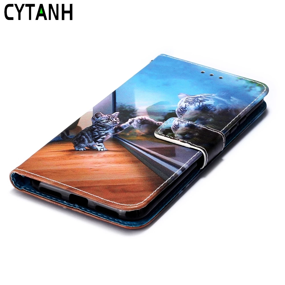Роскошный кожаный флип-чехол для Xiaomi Redmi Note 7 TPU задняя крышка мультяшный Кот телефон кошелек чехлы для телефонов держатель для карт для Redmi Note7