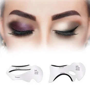 

2Pcs Eyeliner Stencil Cat Eye Fish Tail Double Wing Eyeliner Stencil Models Template Shaping Tools Eyebrows Template Card DIY