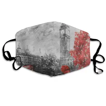 

ZHOUSUN Dustproof Oil Painting European City Red Tree Mouth Cover Mask Protective Warm Windproof Mask