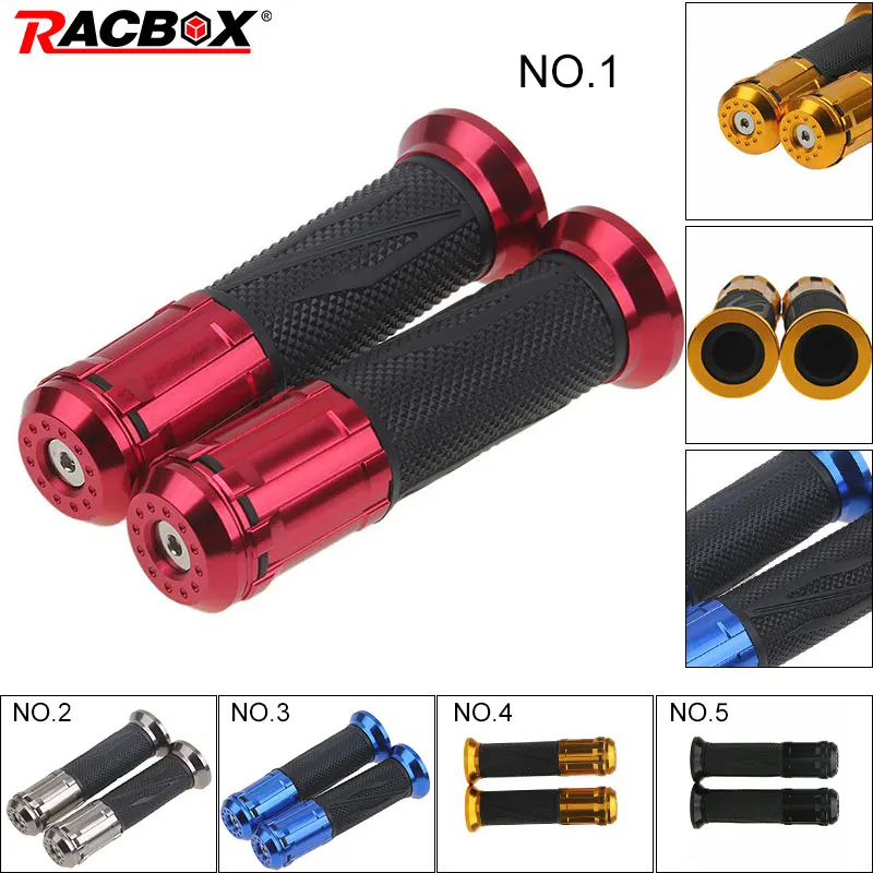 2шт 22 мм Универсальный руль мотоцикла CNC Обработанная алюминиевая ручка для рук черный синий для Honda Kawasaki Yamaha KTM Suzuki