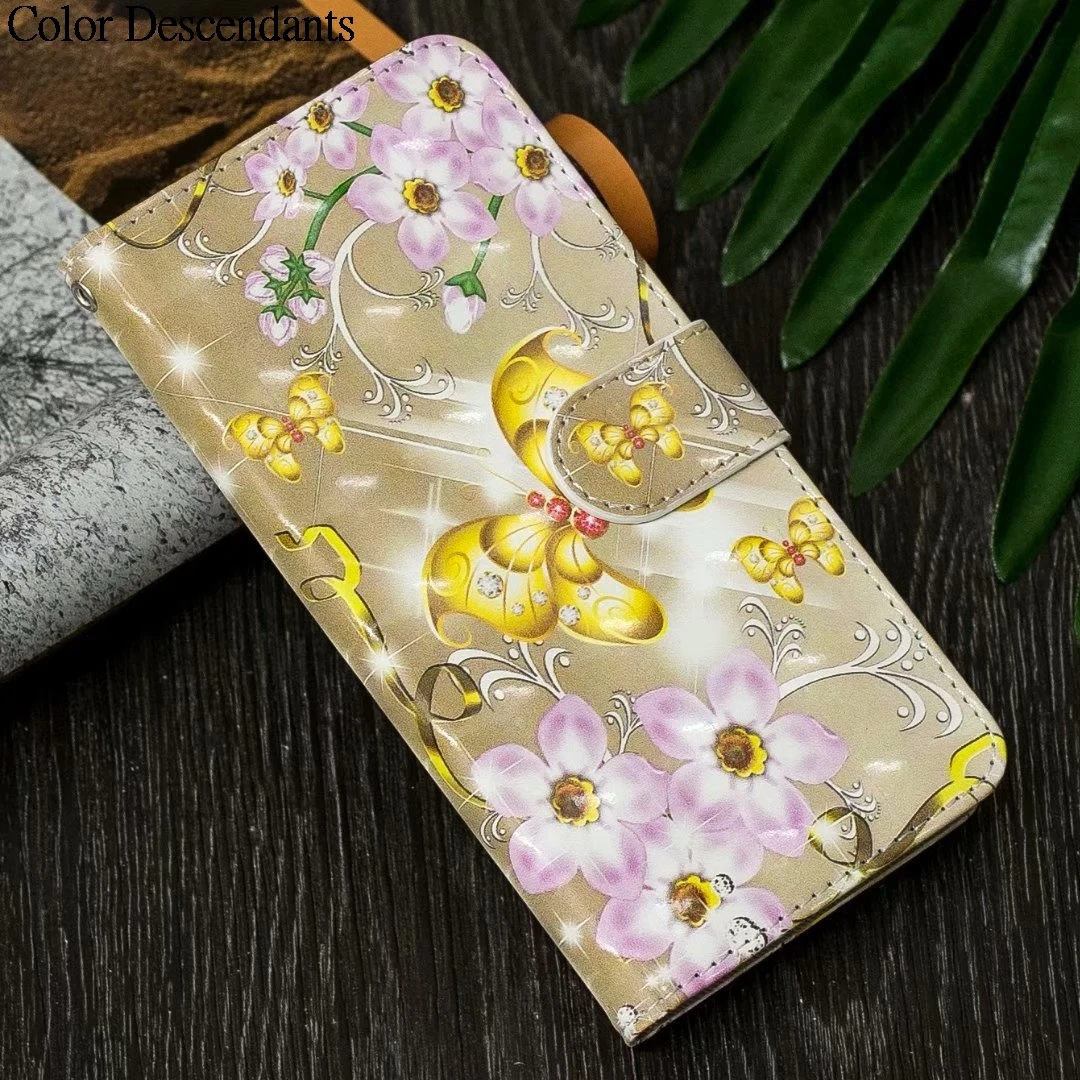 Golden butterfly Чехол-книжка для huawei Enjoy 7S Honor 8 9 10 Lite, чехол для телефона huawei P8 P10 P20 P30 mate 20 Lite P Smart Plus Nova 3I Y7 - Цвет: Golden butterfly