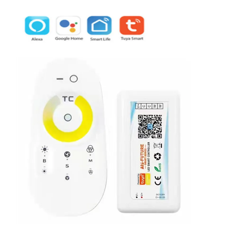 Умный контроллер Tuya Alexa Google Home DC5-24V Одноцветный диммер CCT Светодиодная лента APP RF 2