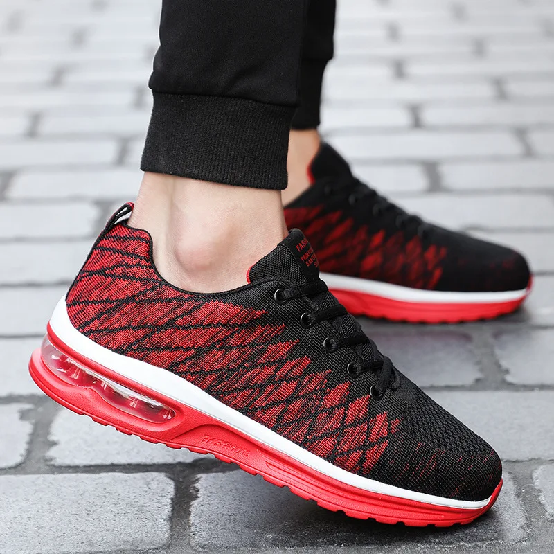

2019 Spring Fly-kit Mesh MEN'S SHOES Students Air Cushion Low Top Running Shoes Students Mesh Athletic Shoes